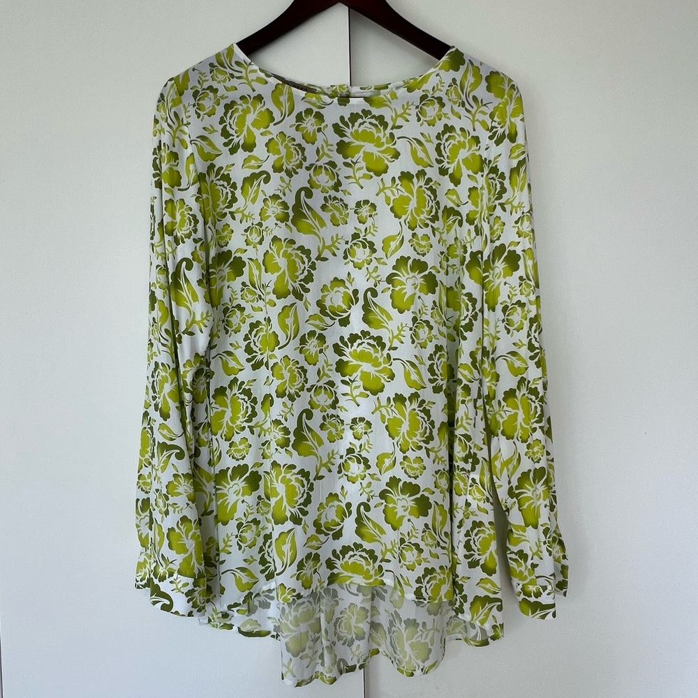 Floral Green and White Tunic